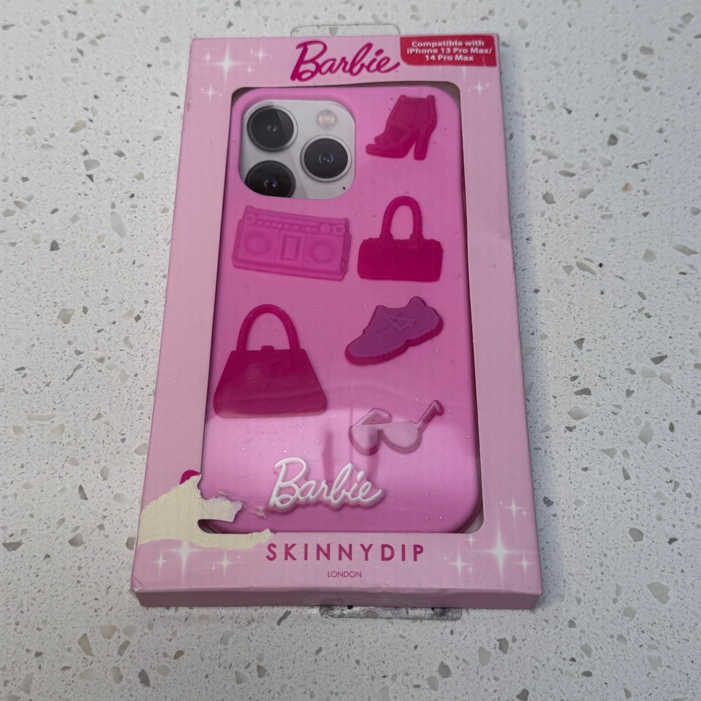 Barbie x Skinnydip London for iPhone 13 14 Pro Max‎ Case Pink 3D Charms NIB